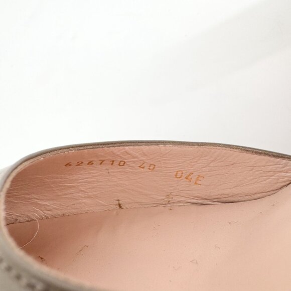 Gucci Sylvie Chain d'Orsay Pumps EU 40 US 10 Tan Leather High Heel Taupe Pointed - Picture 14 of 14